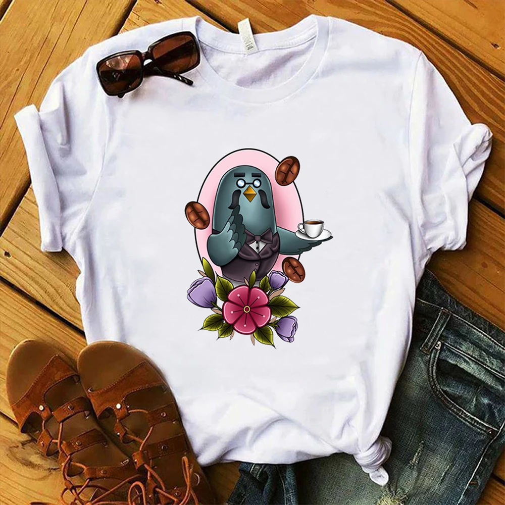 Summer White Camiseta Tops Female Clothes Vintage Japanese Animal Crossing Gaming Women T Shirt Harajuku Aesthetic T-shirt