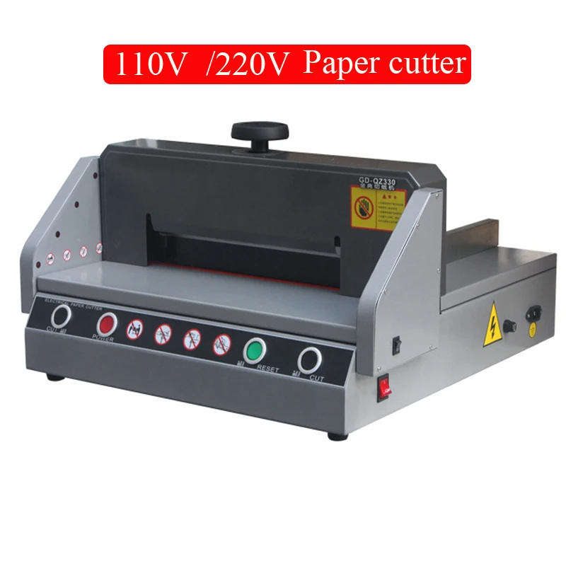 

220V/110V 50-330mm Electric paper cutter QZ330 desktop paper cutting machine Paper Trimmer A4 size paper Cutter 180w