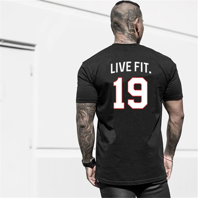 Sport Shirt Men Short Sleeve Workout Gym T-Shirt Men Cotton Slim Fit Running T shirt Men Fitness Tops Sport Tees