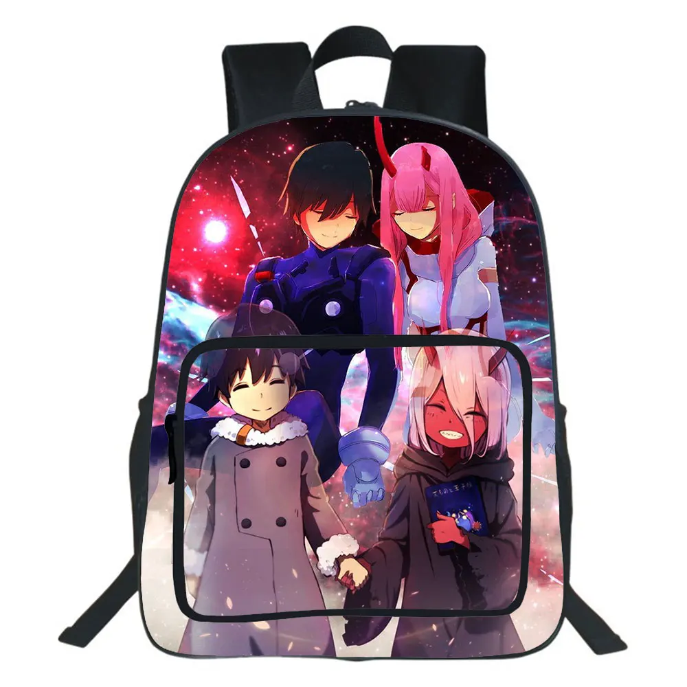 

19 Inches Zero Two Anime Backpack Boy School Bag Teenager Backpacks Darling In The Franxx College Style Travel Double-layer Bag