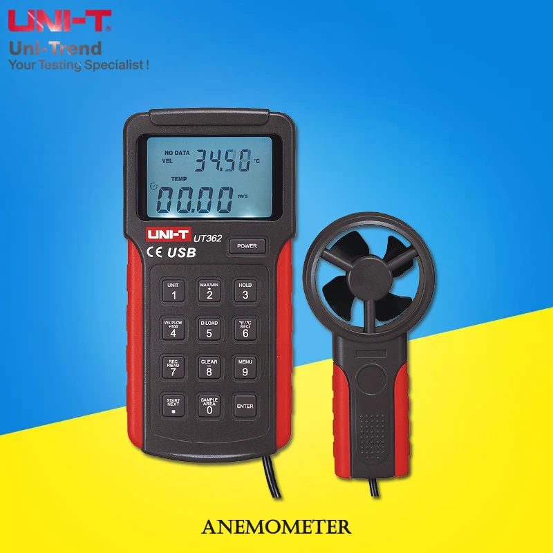 UNI-T UT361 UT362 Anemometer Wind Speed/Air Flow Measuring Instrument Air Velocity Meter Weather/Offshore Wind Detector