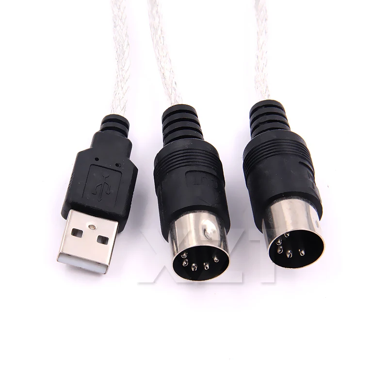 USB Cable IN-OUT MIDI Converter for PC to Electronic Organ Music Audio Keyboard with LED Adapter Cord for Computer Windows 7