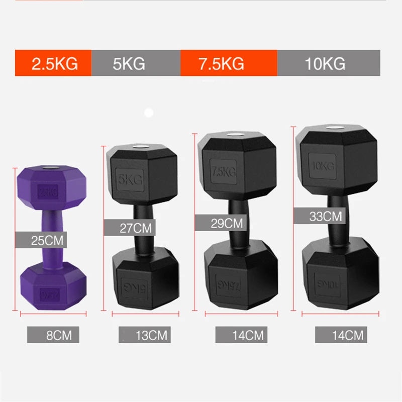 Hex Dumbbell Weights Hexagonal Rubber Chromed Fixed Non-slip  Fitness Equipment Home Gym Arm Muscle Biceps Triceps Workout Tools