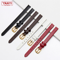 Genuine Leather Watch Bracelet womens fashion watchband wristwatches mini band 6mm 8mm 10mm 12mm red white color small strap