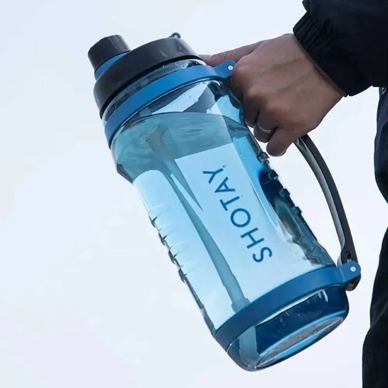 2500ml Large Capacity Water Bottle with Straw Gym Fitness Drinking Bottle Outdoor Camping Climbing Hiking Sports Shaker Bottles