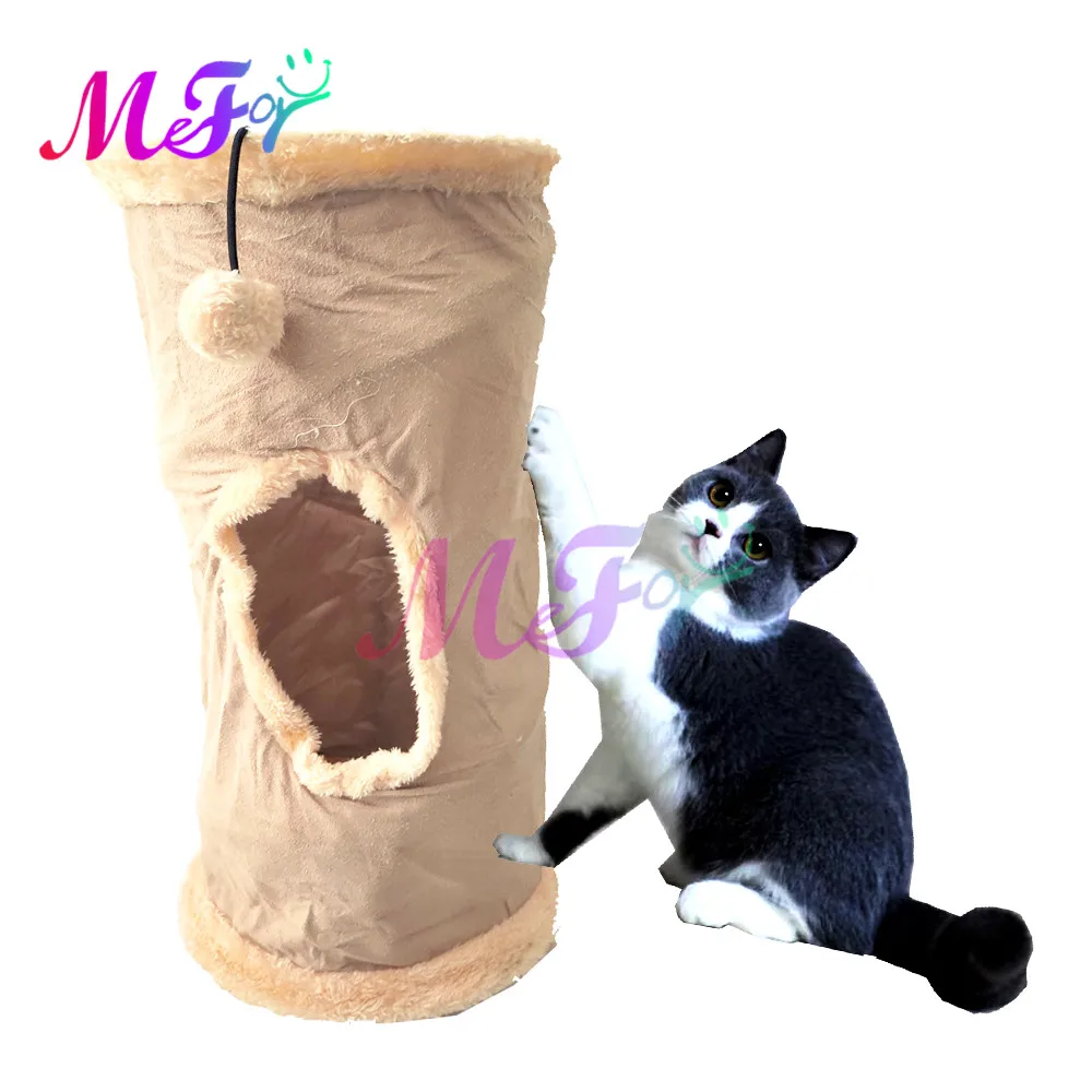 Cat Tunnel Toy Funny Pet 2 fori gioca tubi palle giocattoli pieghevoli per gattini per cuccioli furetti coniglio gioca tubi per Tunnel per cani