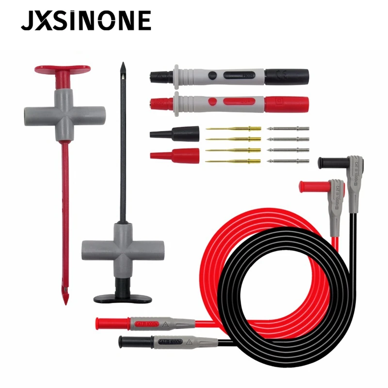 

JXSINONE P1200B Multi-purchase puncture probe test lead kit 4mm banana plug test lead replaceable needle for test probe