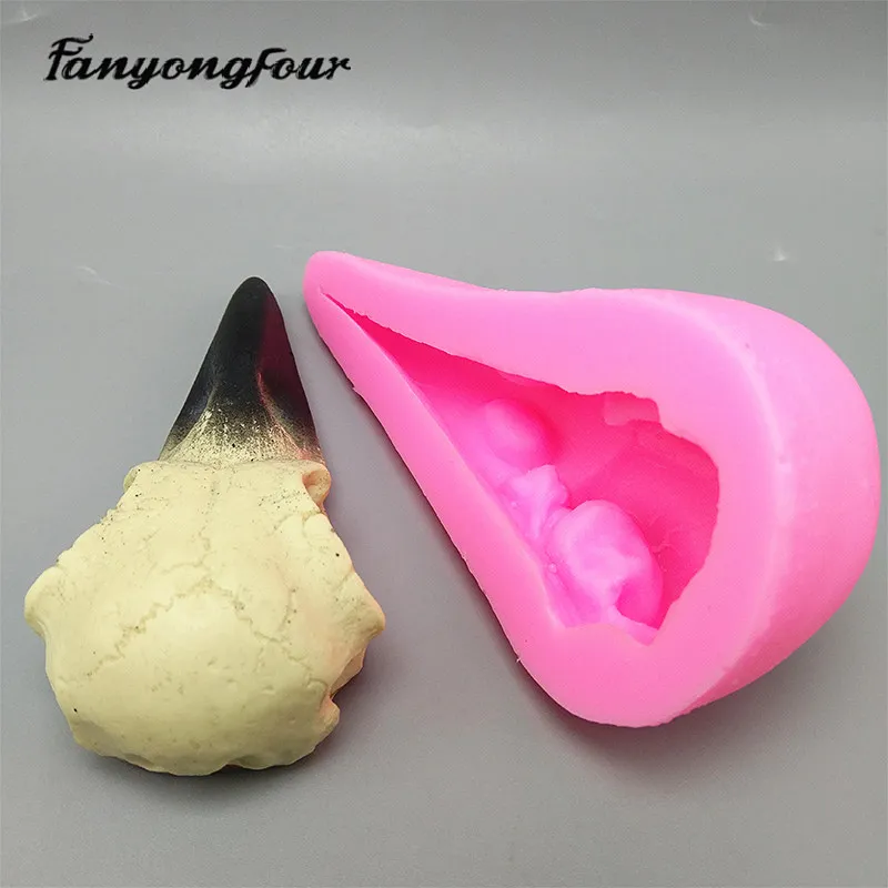 Silicone mold crow skull DIY handmade resin gypsum aromatherapy candle concrete crystal drop glue mold making crafts