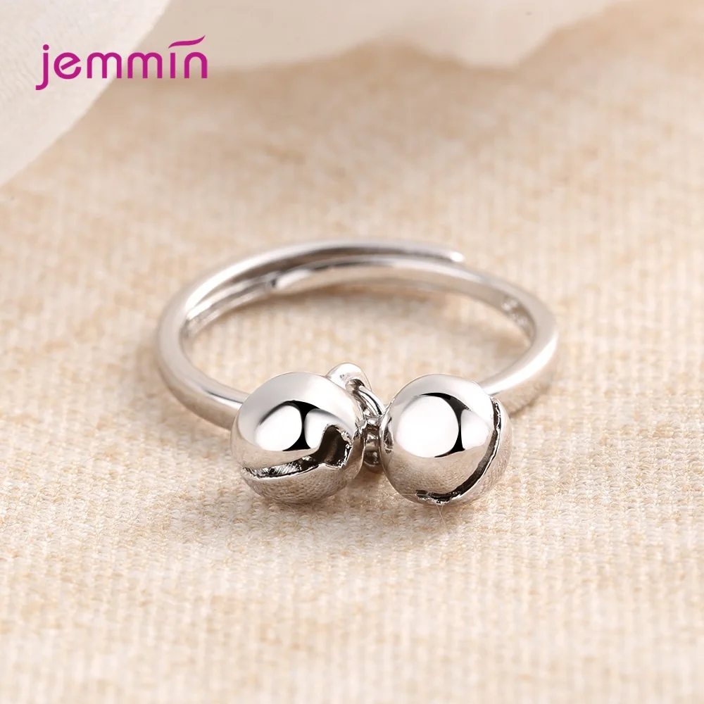 New Arrivals Trendy Design 925 Sterling Silver Double Bell Rings For Women's Party Jewelry Finger Rings Fine Jewelry