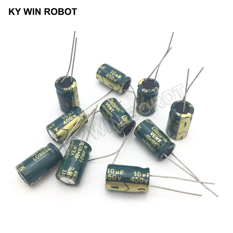 10 pcs Aluminum electrolytic capacitor 10 uF 450 V 10 * 17 mm frekuensi tinggi Radial Electrolytic kapasitor