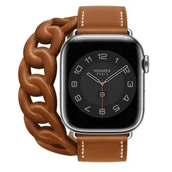 Double Tour Swift Leather Strap For Apple Watch 9 8 7 6 Band 5 3 Bracelet for iWatch SE Series 8 49mm 41/45mm 44/40mm Wristbands