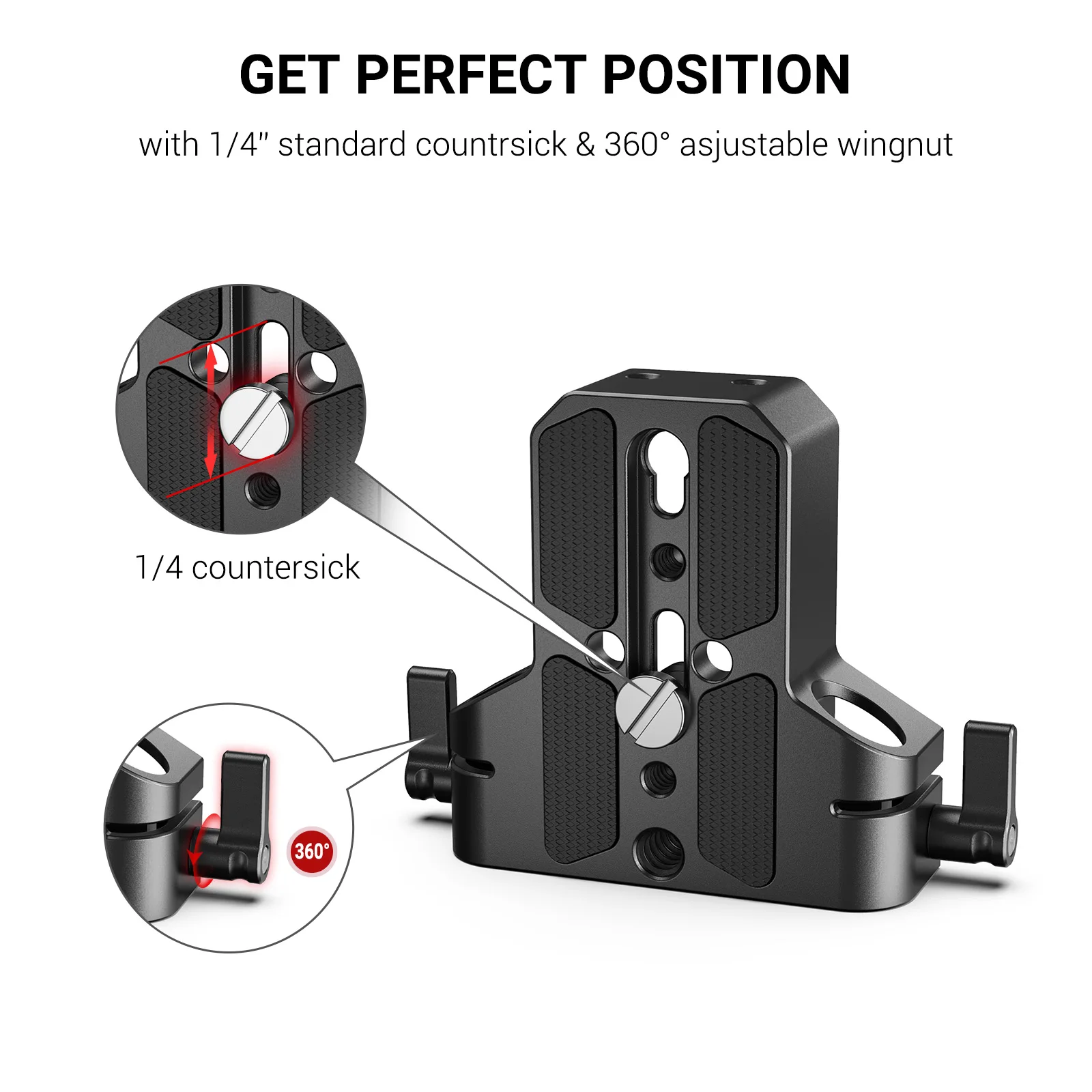 SmallRig Universal Dslr Camera Base Plate with 15mm Rod Rail Clamp for Sony A6500/A6600 for Panasonic GH5 For Sony Camera Cage