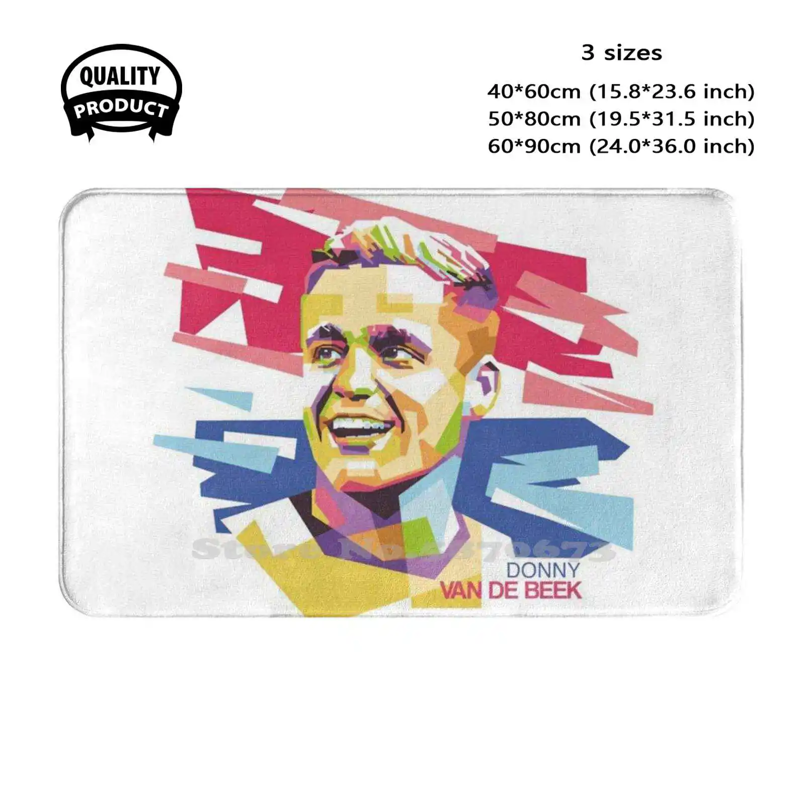 Van De Beek In Pop Art Portrait Vector Soft Cushion Home Carpet Door Mat Car Rug Football Soccer Cruyff Afc Amsterdam De Ligt