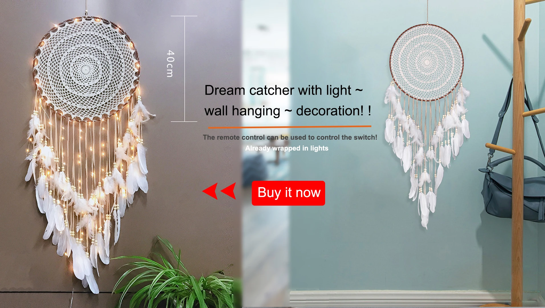Big Dream Catcher Hanging/Light Decoration nordic Decoration Home Girls Room/Nursery/Kids Decor dreamcatcher Children Room New 5