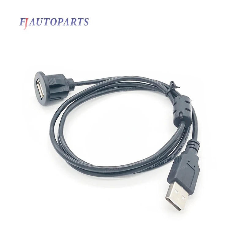 Car Dash Board Mount USB2.0 Cable Male to Female Socket Extension Panel USB Cable 1meter