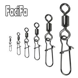 20pcs Bearing Swivel Fishing Connector Rolling Fishing Swivel Snap Stainless Steel Fishing Lure Hook Accessories Tackle