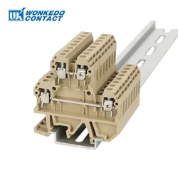 10Pcs DK4Q/35 Screw Connection Double 2 Level 4-Conductor 4 mm² SAK Wire Electrical Connector DIN Rail Terminal Block DK 4Q/35