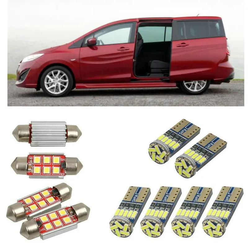 Super bright Interior led Car lights For Mazda 5 cw minivan bulbs for cars License Plate Light