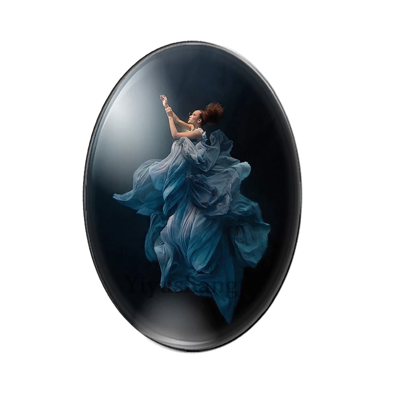 Beautiful dancing girls Elegant efforts image 13x18mm/18x25mm/30x40mm Oval photo glass cabochon flat back Making findings