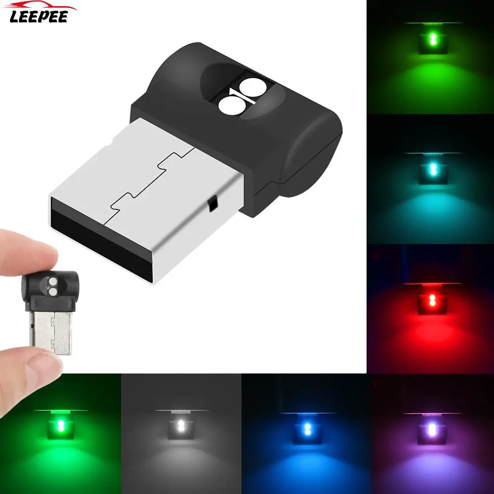 Mini USB Car Foot Light LED Atmosphere Light Emergency Lighting Colorful Decorative Lamp Plug And Play PC Auto Interior