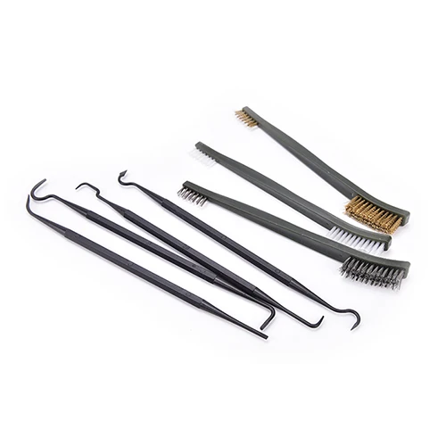 Double-end 3pcs Steel Wire Brush & 4pcs Nylon Pick Set Universal Hunting Gun Cleaning Kit Tactical Rifle Gun Cleaning Tool