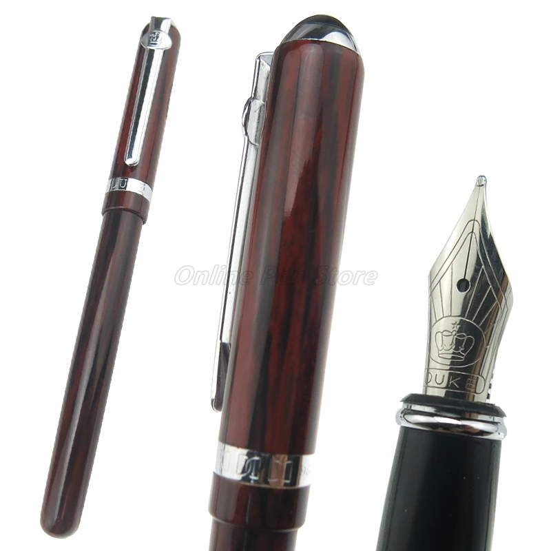 Duke 962 Red Lines Medium Nib Fountain Pen Professional School Office Home Stationery Writing Tool Pen Gift