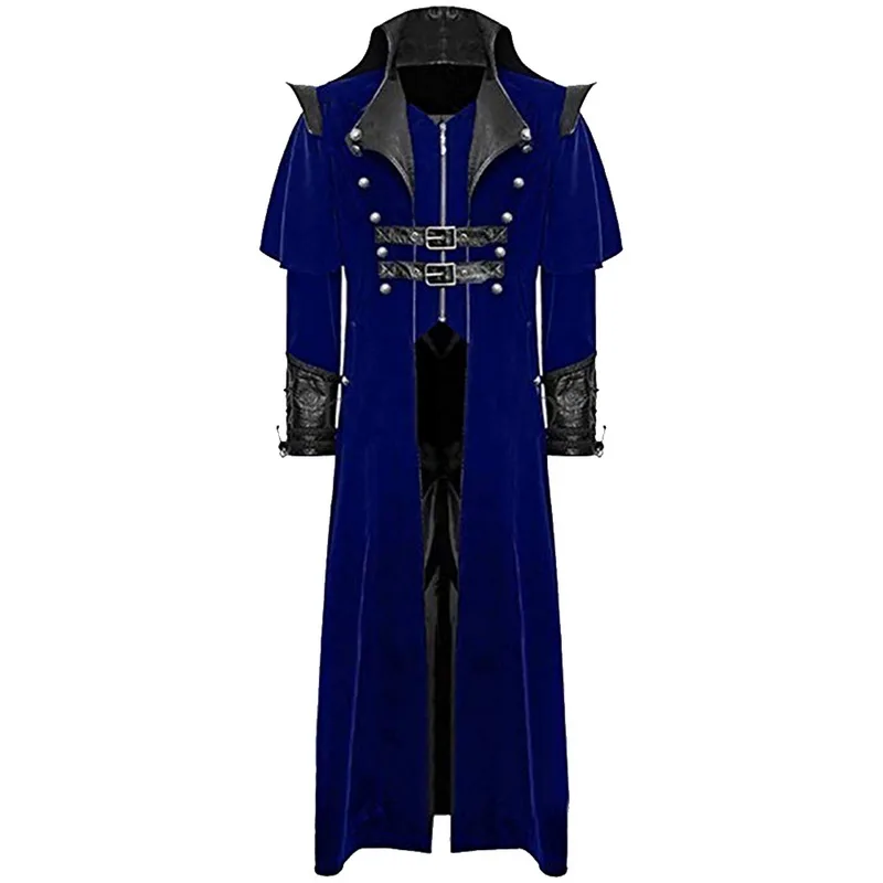 멋진 팝 디자인 남자 레트로 고딕 코트 Tailcoat 빈티지 Steampunk 롱 코트 남자 로얄 스타일 뱀파이어 코스프레 의상