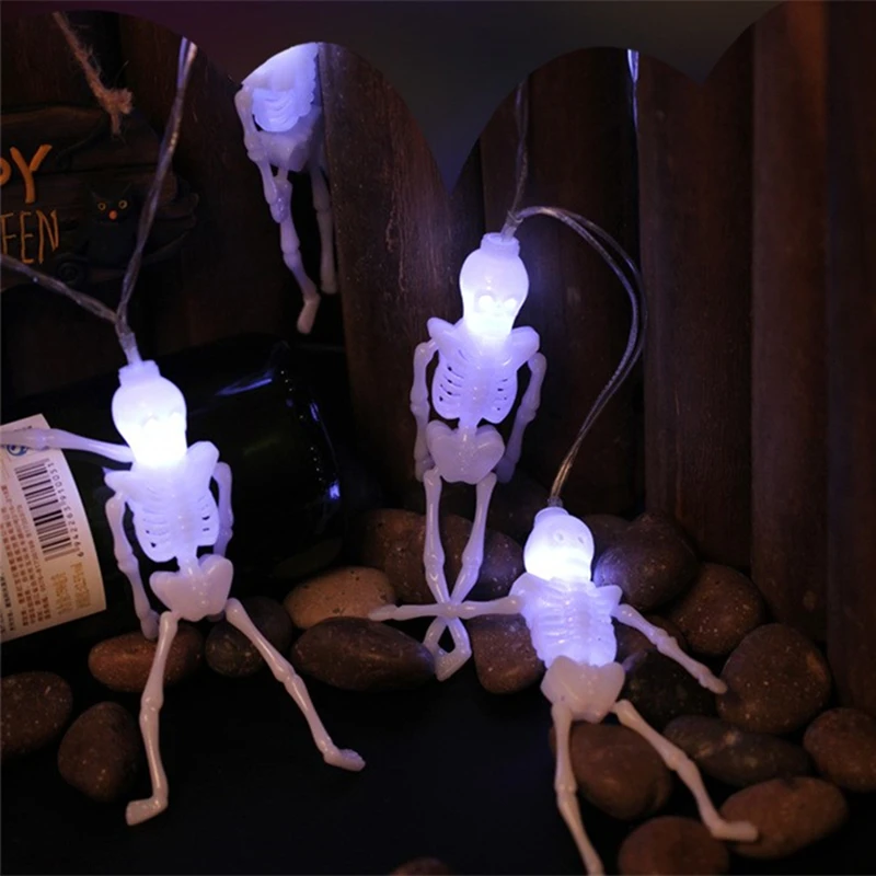 1.5m 10Led Halloween Pumpkin LED String Lights Ghost Skeletons Bat Hanging Lantern Home Party Festival Decor Christmas Ornaments