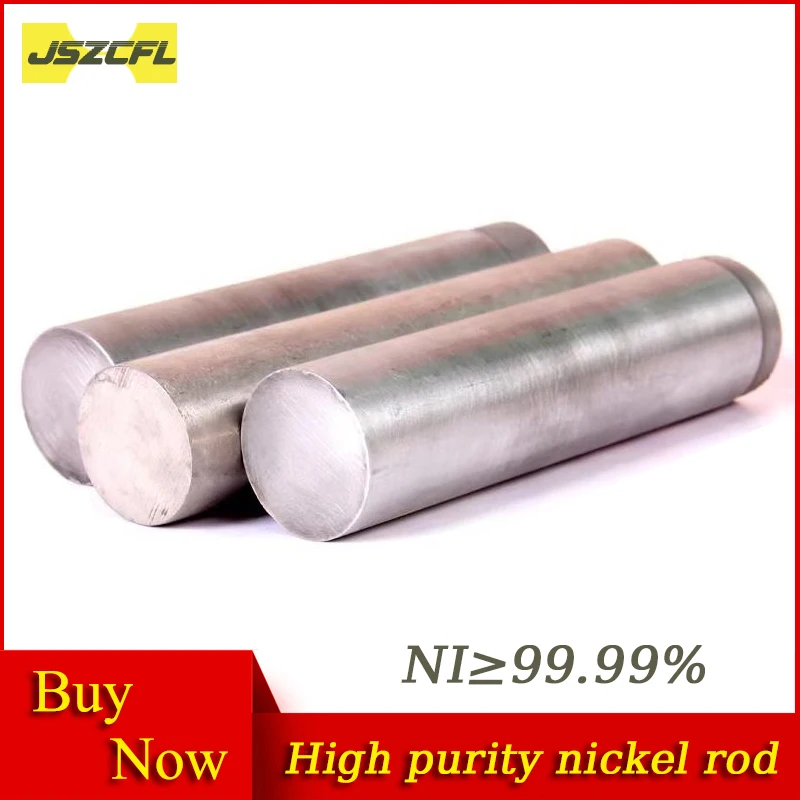 1 Buah Ni 99.99% Diameter Batang Nikel Logam Kemurnian Tinggi 2Mm-25Mm Bahan Khusus Yang Dapat Disesuaikan untuk Panjang Ilmiah 100Mm