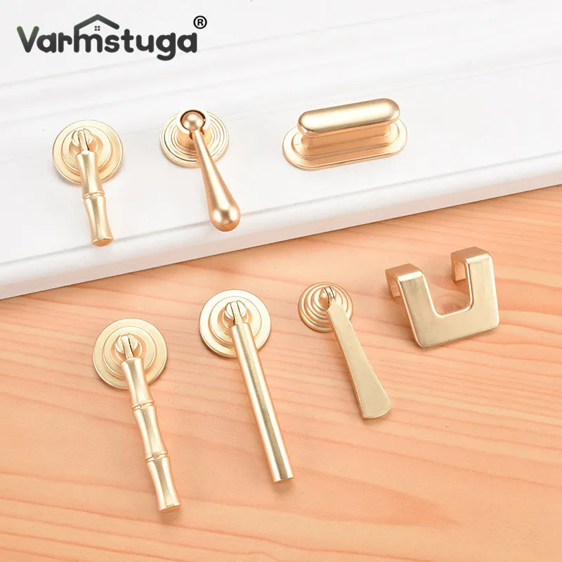 Gold Cabinet Pulls Solid Zinc Alloy Kitchen Cupboard Single Hole For Bedside Table Handle Drawer Knobs Furniture Handle Hardware