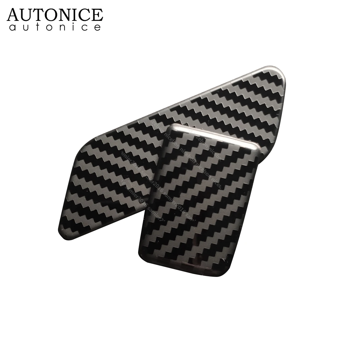 2pc Carbon Fiber Color Stainless Glove Box Handle Cover Trim Fit for Toyota Hilux Revo Rocco 2015 2016 2017 2018 2019 2020