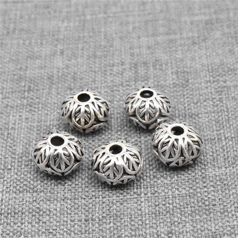 

5pcs of 925 Sterling Silver Hollow Tree Leaf Spacer Beads for Bracelet Necklace