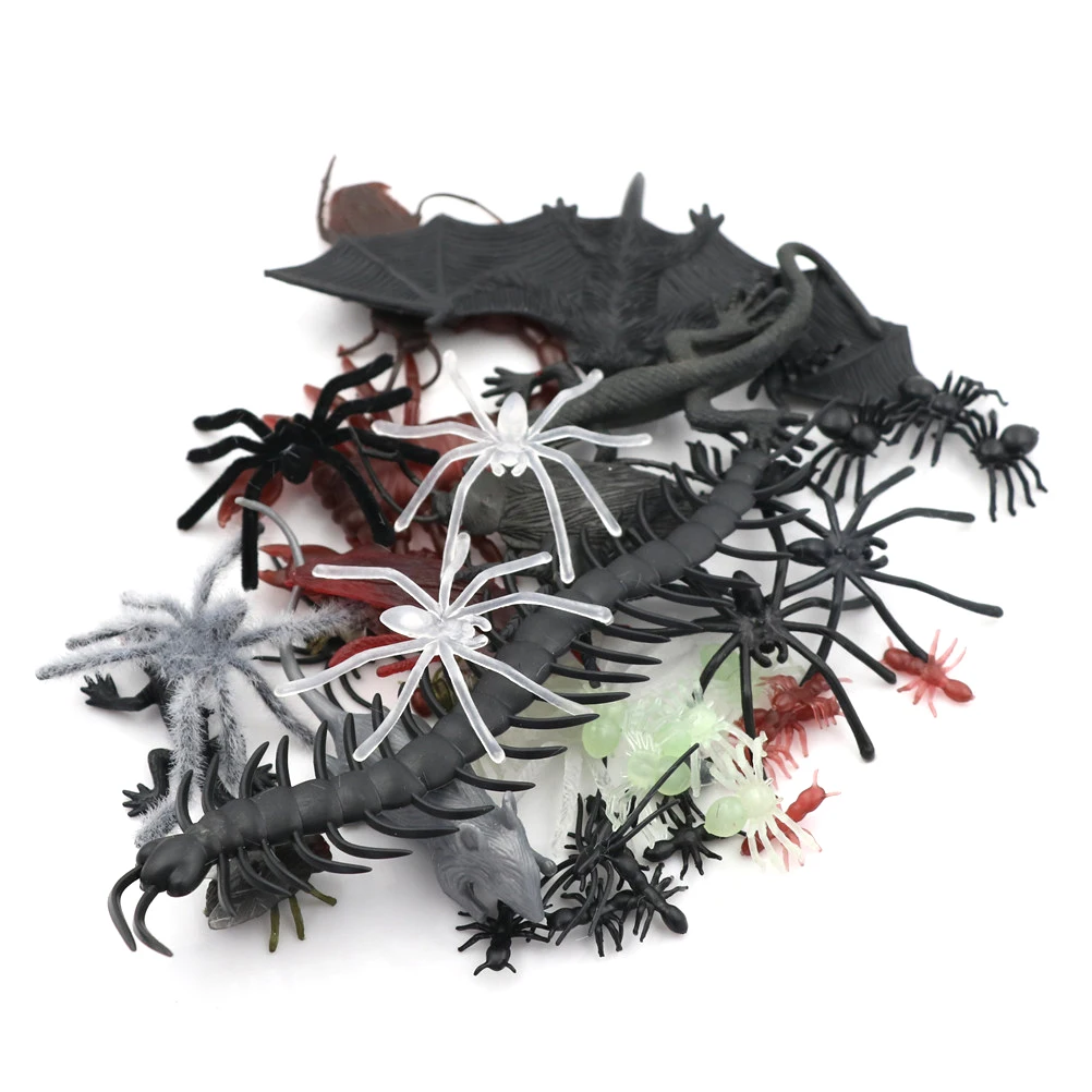 44pcs High Quality Mixed Insect Reptile Scorpion Mouse Model Kids Bag Gift Novelty Animal Toy