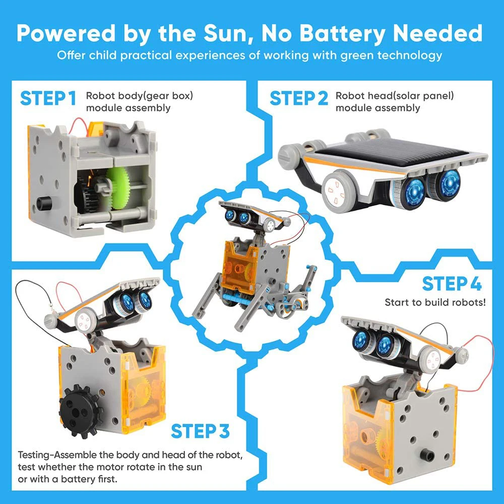 STEM 13-in-1 Education Solar Robot Toys DIY Building Science