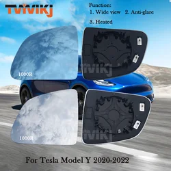 TVYVIKJ Real 1000R 1 pair Side rearview mirror blue glass lens For Tesla Model Y 2019 2020 2021 Wide View anti glare ModelY wing