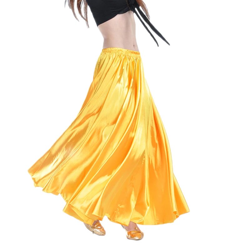 ผู้หญิง Belly Dance กระโปรงเครื่องแต่งกาย Professional Belly เต้นรำเสื้อผ้าเต็มวงกลมซาตินกระโปรง Flamenco กระโปรง PLUS ขนาด