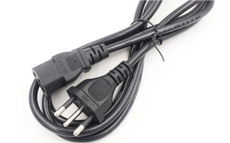 

20pcs Brazil Power Cord 1.8m 3 Pin Power Supply Copper 3X0.75mm² Wire 250V 10A 1500W