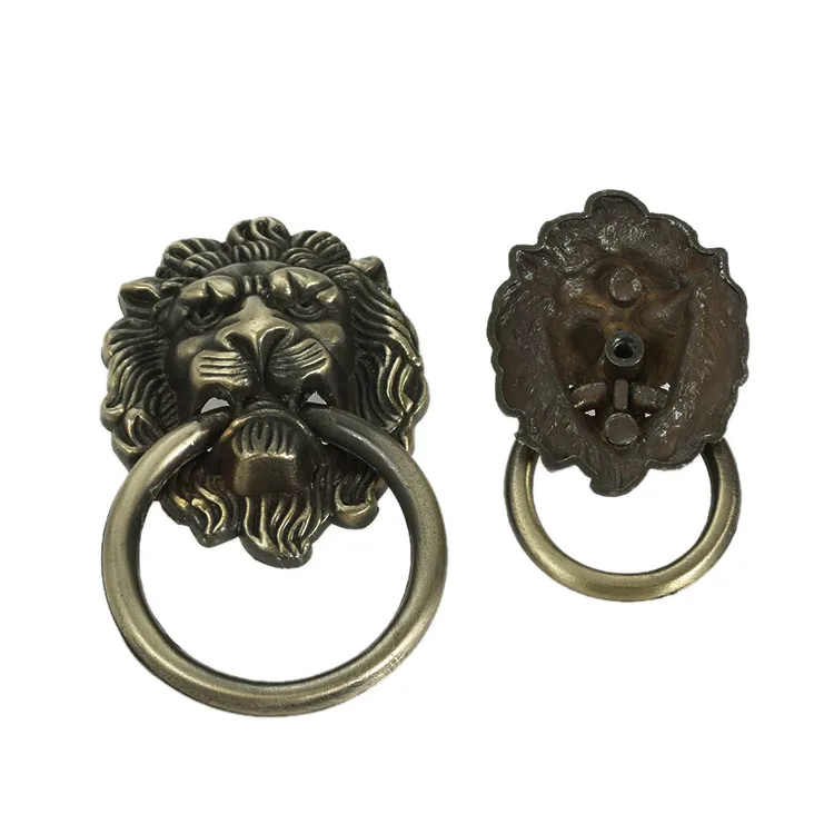 Poignée De Porte En Laiton Rare - Lion Artisanal, Finition Bronze Antique, Multicolore, Pour Porte Balcon