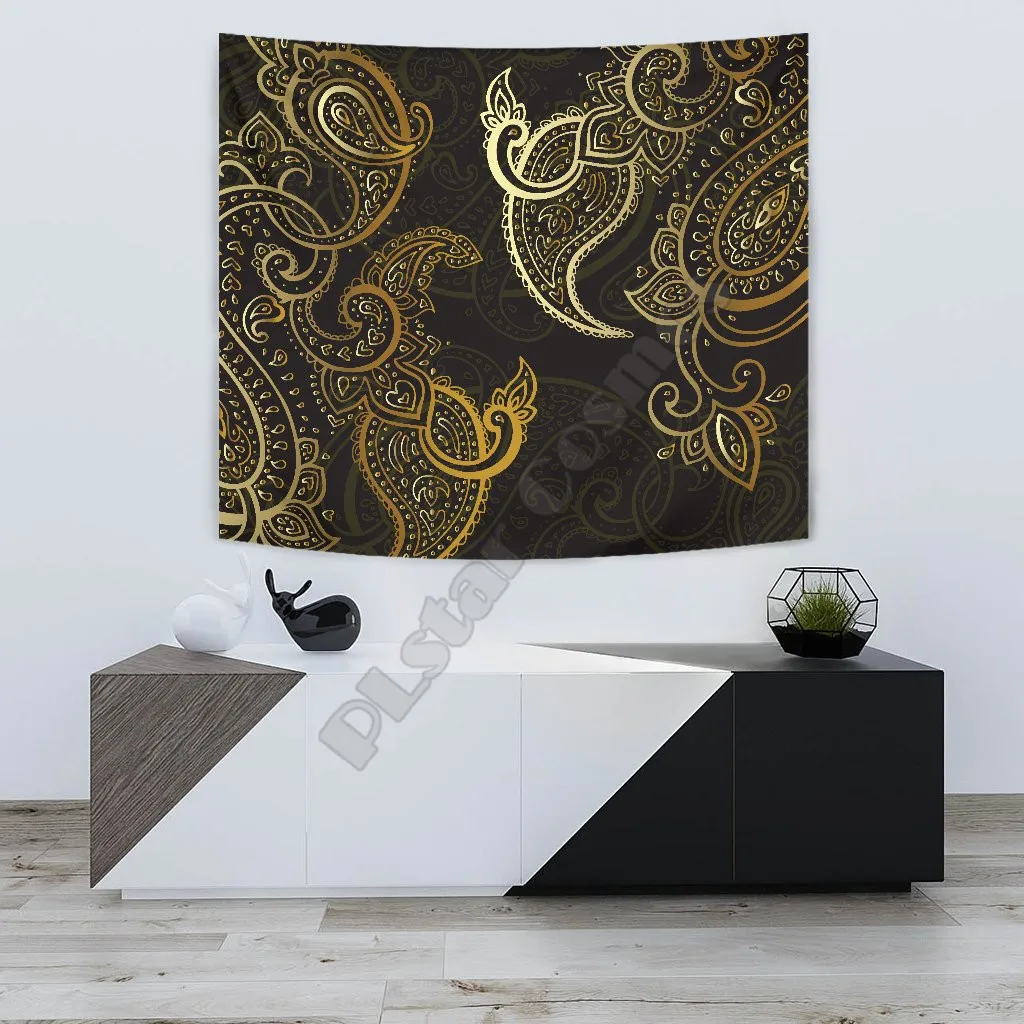 RUSTY GOLD BROWN DECOR WALL TAPESTRY 3D Printed Tapestrying Rectangular Home Decor Wall Hanging 02