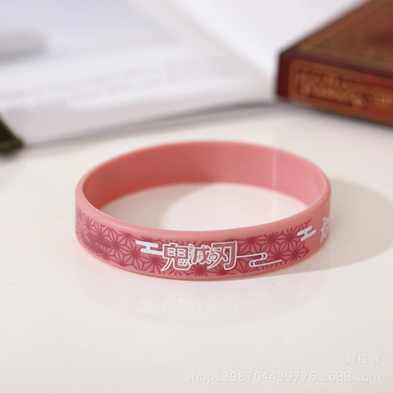 1Pc Anime Demon Slayer Kimetsu No Yaiba Blade Of Ghost Wristband Rubber Silicone Men Bracelet Sport Jewelry Gifts