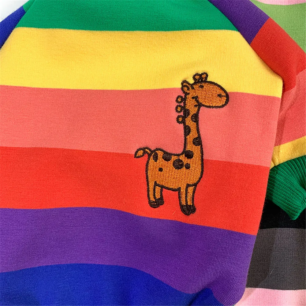 Miflame Rainbow Stripes Small Dogs Sweatshirt French Bulldog Dog And Owner Matching Outfits Family Dog Clothes Pet Dog Hoodies