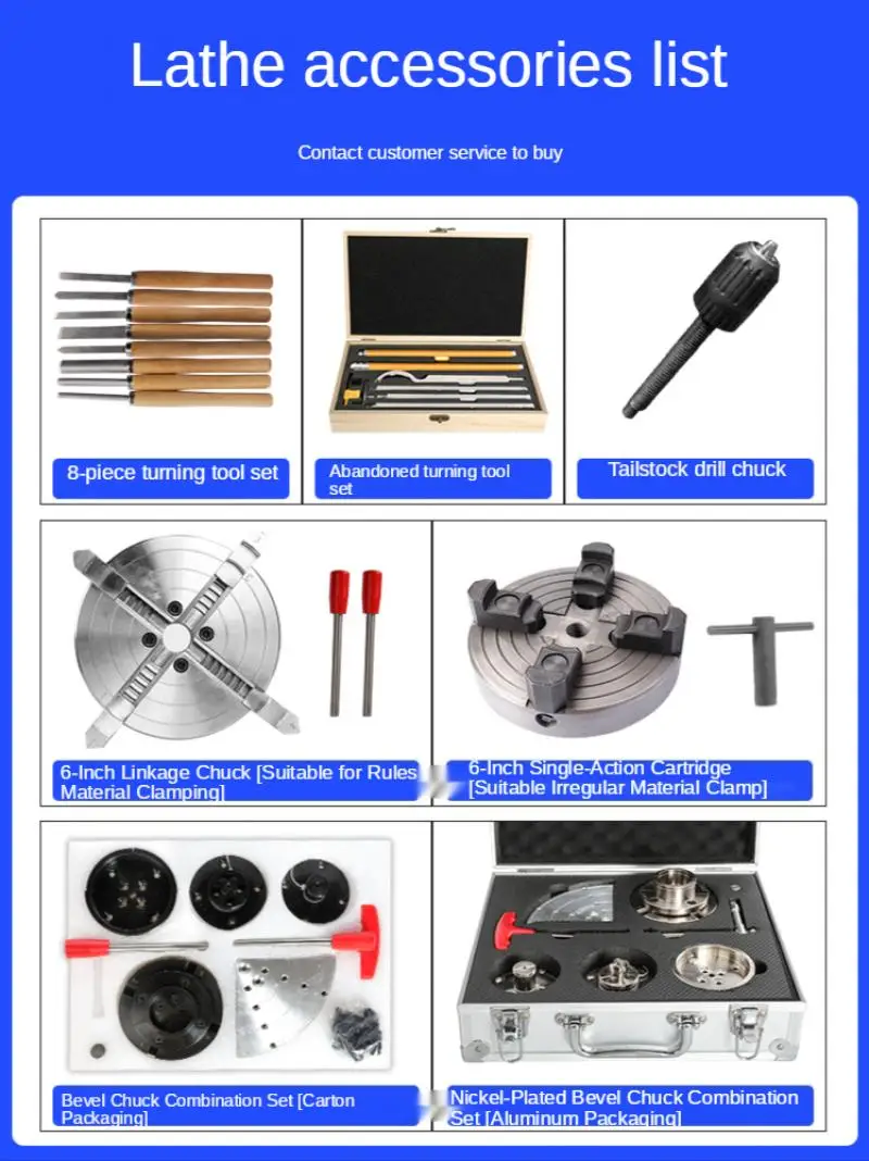 220V Household Multifunctional Woodworking Lathe Small DIY Desktop Beads Machine Milling Machine Wood Rotary Machine Standard