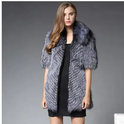 New Womens Waistcoats Man-Made Fox Fur Vest Coats Long Casual Female Large Size Fur Waistcoats Wiinter Autumn Fur Vest Cj82