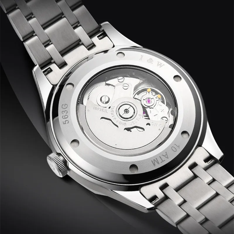 Luxury Brand I&W Carnival Men‘s Watches Japan Import NH36A Automatic Mechanical Luminous Sapphire 100M Waterproof Clock C563