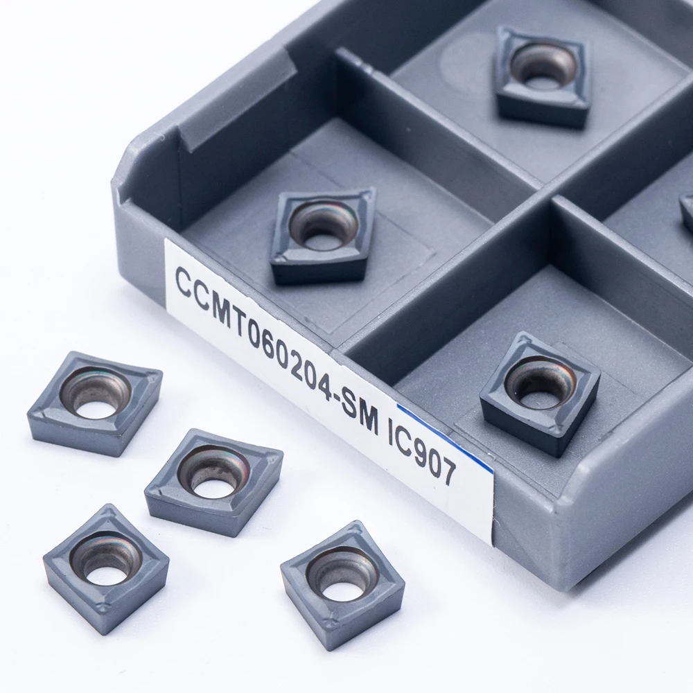 10 قطعة CCMT060204 SM IC907 الداخلية تحول أدوات كربيد إدراج المعادن مخرطة أدوات CCMT 060204 تحول إدراج