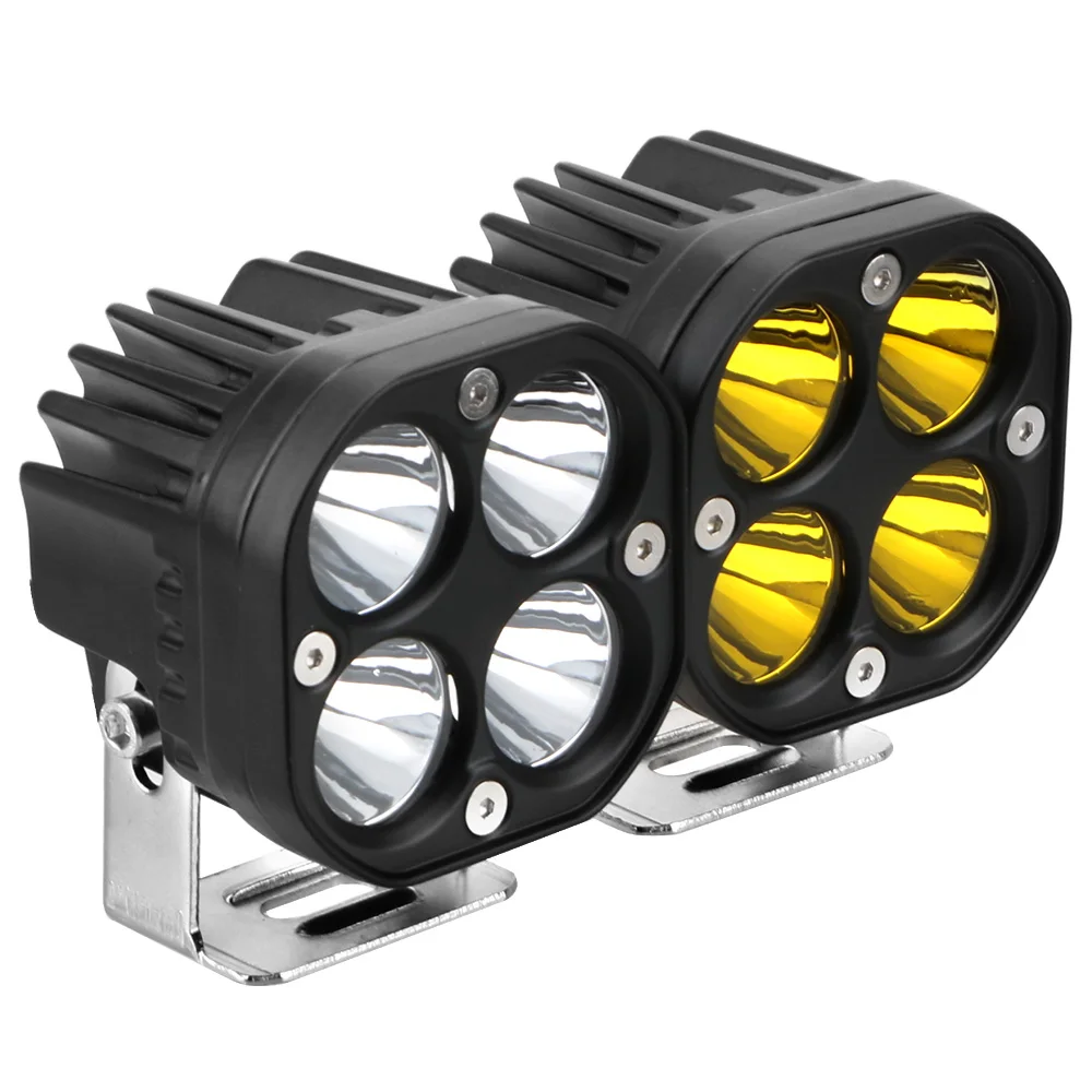 Motorcycle Driving Lights 3 Inch Led Work Light Bar Car Fog Lamp 12V 24V Square Spotlight White/Yellow For 4x4 Offroad Tractors