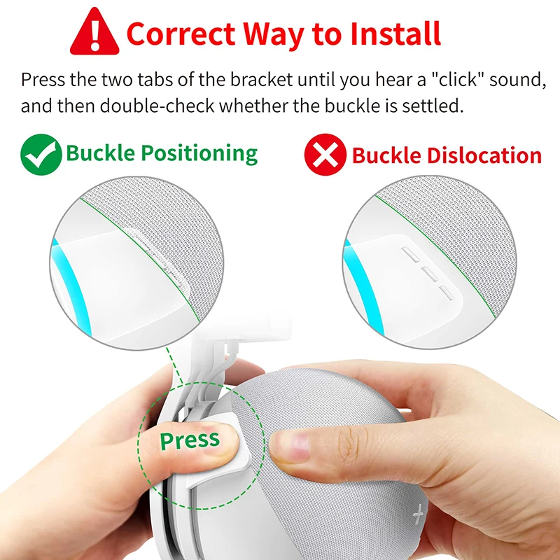 LINGYOU منفذ جدار جبل حامل سطح المكتب ل Alexa Echo Dot 5th 4th Gen مكبر الصوت الذكي توفير المساحة الملحقات دون فوضوي