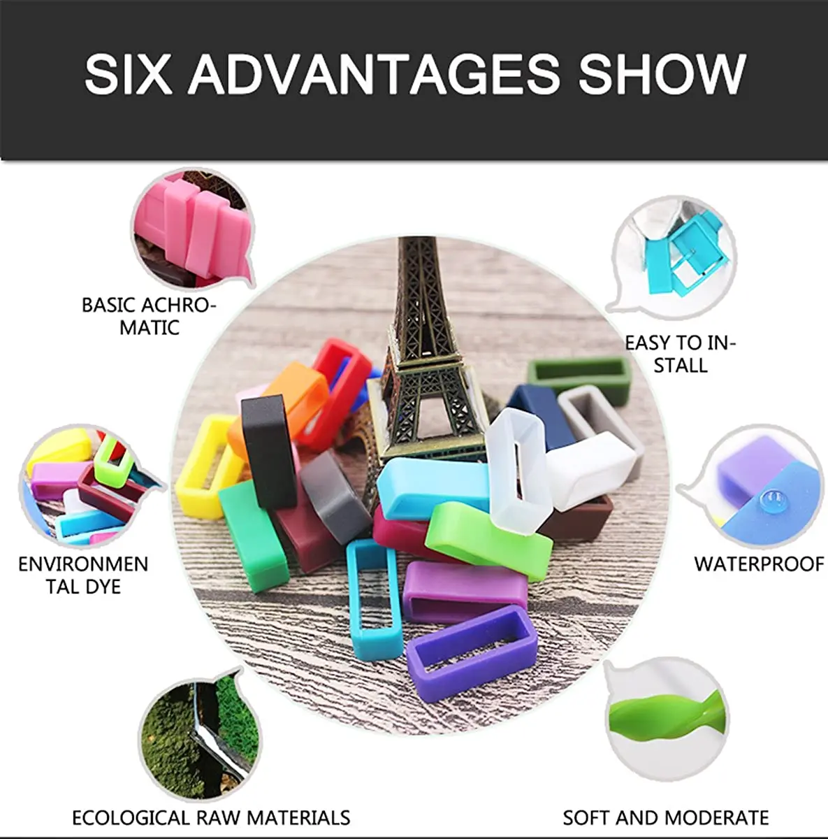 6 pcs colorful strap rings10 12 14 16 18 20 22 24 26 28 30mm round strap silicone rubber watch accessory bezel tool watch bands