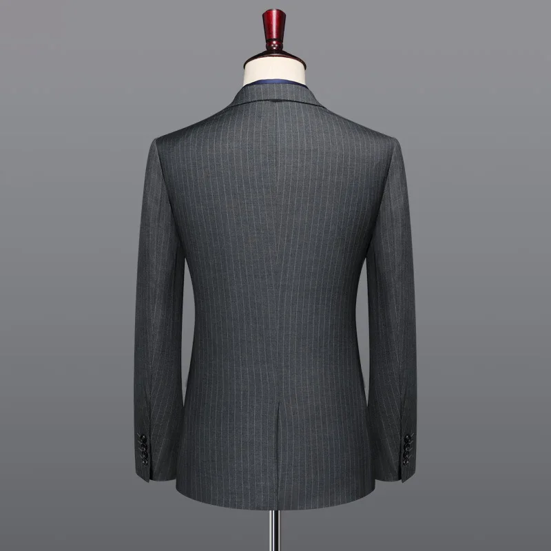 Uomini Giacca Sportiva Del Vestito 1 Pc Grigio a Righe Slim Fit Uomo Abiti Blazer per Il Matrimonio Formale Uomo Sposo Affari Mans Giacca Sportiva più Il Formato 58 56