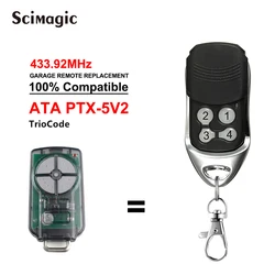 ATA PTX-5V2 puerta abridor de puerta de garaje Control remoto código rodante 433,92 MHz ATA PTX5 V1 transmisor TrioCode para puerta enrollable